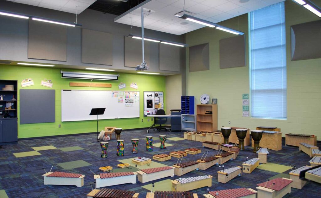lincoln elementary school interior general music classroom